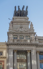 View of the Quadriga on the left on the top of Building 