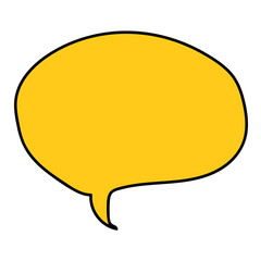 Cartoon doodle linear speech bubble isolated on white background. Vector illustration. 