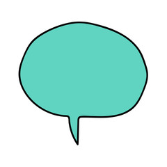 Cartoon doodle linear speech bubble isolated on white background. Vector illustration. 