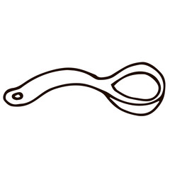 Cartoon doodle linear ladle isolated on white background. Vector illustration. 