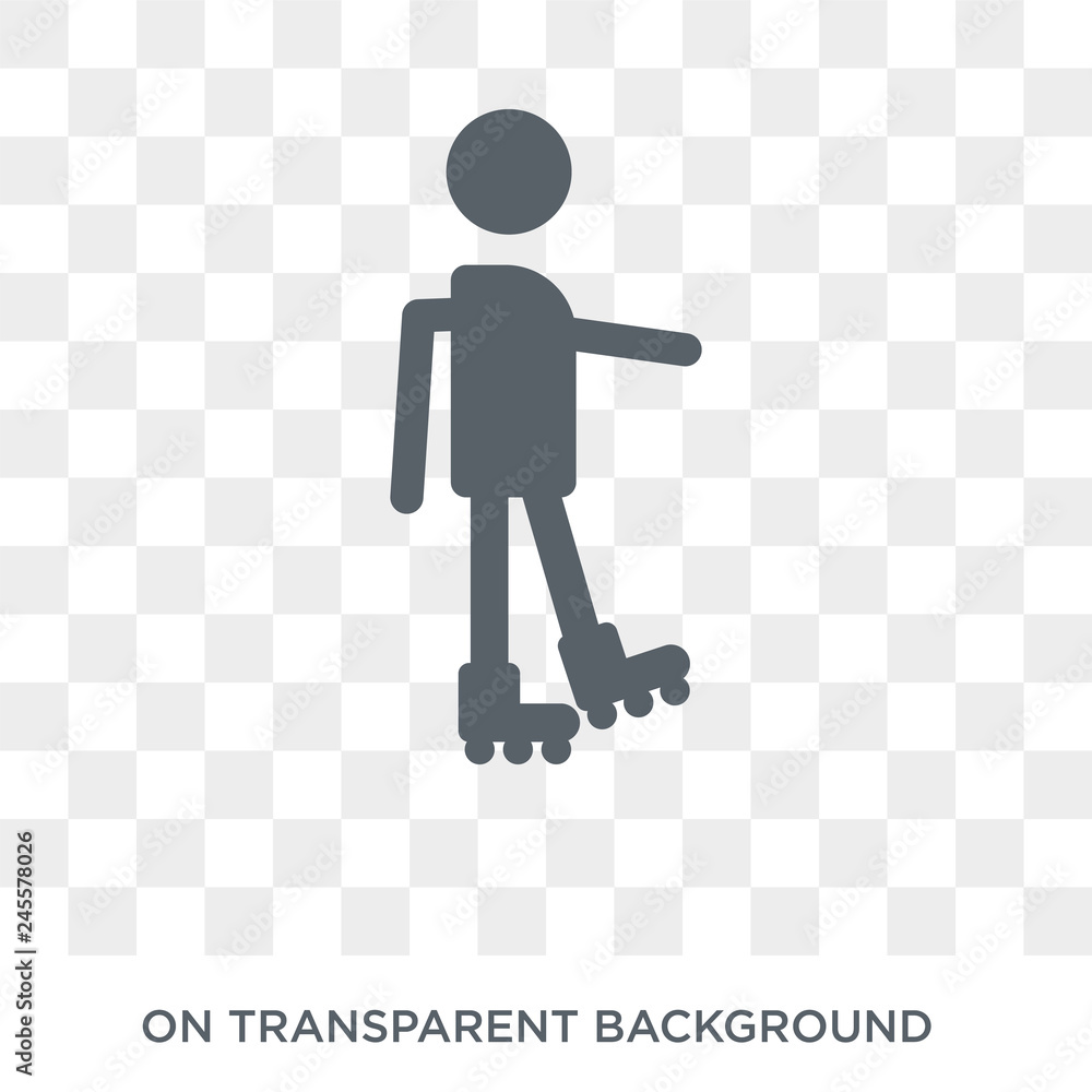 Poster skating icon. trendy flat vector skating icon on transparent background from activity and hobbies co