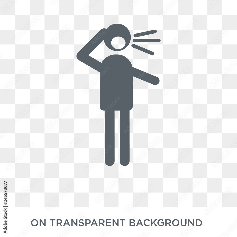 Poster screaming icon. trendy flat vector screaming icon on transparent background from activity and hobbie