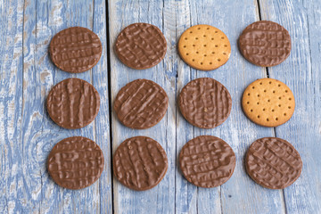 Cookies on rustic background