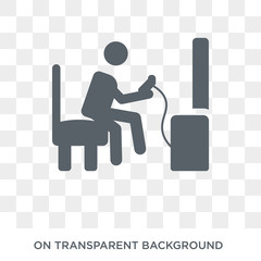 Game playing icon. Trendy flat vector Game playing icon on transparent background from Activity and Hobbies collection. High quality filled Game playing symbol use for web and mobile