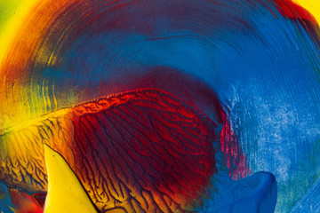 cmyk abstract acrylic painting texture with movement and isolated