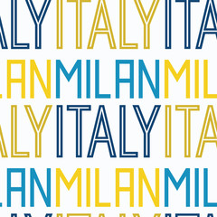 Milan, Italy seamless pattern