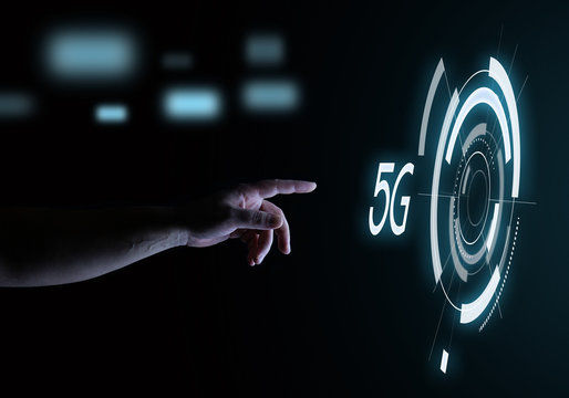 5G Network Digital Touch Hologram User Interface Technology Concept