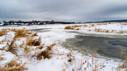 Zima w dolinie Górnej Narwi, Podlasie, Polska © podlaski49