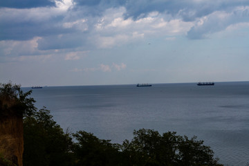 summer cloudy sky over the sea