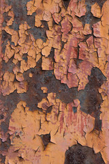 Rusty orange metal close-up