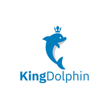 King dolphin with crown logo design inspiration