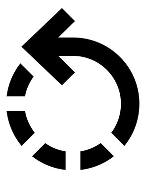 Rotate Left Dashed Arrow Vector Icon.eps