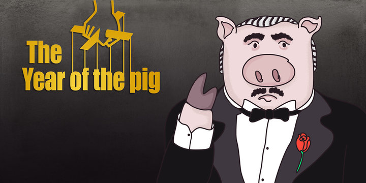 The Godfather is a pig, a symbol of 2019.