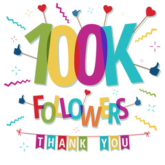 100000 followers thank you