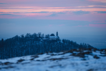 Burg Teck im Winterlichen Abendrot