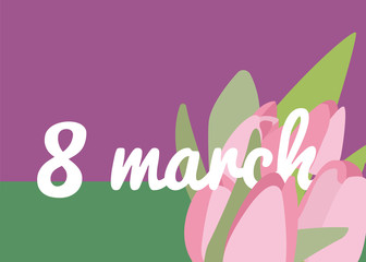 Happy Woman's Day banner in flat style