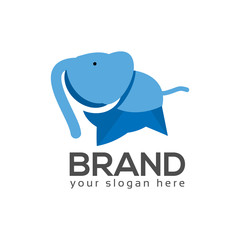 Elephant logo stock logo template, cute bunny icon