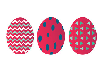 Happy Easter eggs icons in flat style