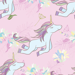 Retro style botanical illustration with flowers and animal. Delicate background with floral composition