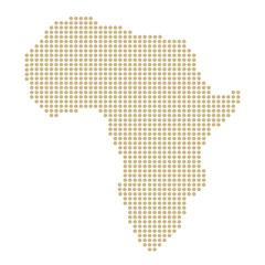 Pixel silhouette of the African continent
