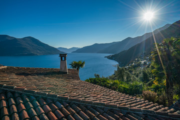 Panoramic view from the church San Martino, Ronco sopra Ascona