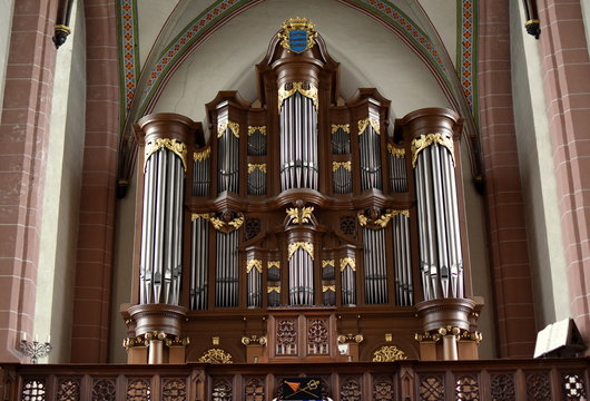 Organ church in Basilica of Our Lady of Heaven in Zwolle the Netherlands.