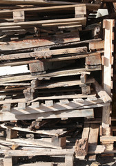 pallets used to transport goods in the warehouse