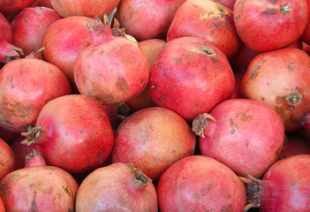 background of many ripe pomegranates