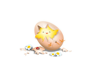 Happy easter cracked egg