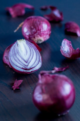 onions on white background