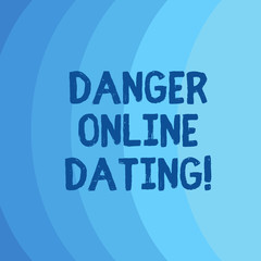 Conceptual hand writing showing Danger Online Dating. Business photo showcasing The risk of meeting or dating demonstrating meet online Blank Vertical Curve Strip Monochrome Color in Seamless
