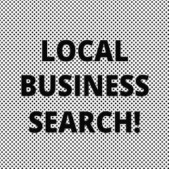 Conceptual hand writing showing Local Business Search. Business photo showcasing looking for product or service that is locally located Polka Dots Pixel Effect for Web Design and Optical Illusion