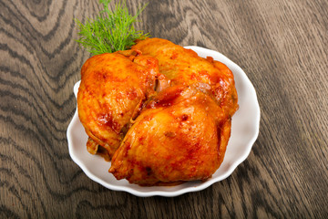 Roasted chicken thigh