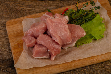 Raw pork meat for roast