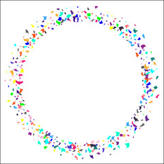 Colorful confetti on white background. 