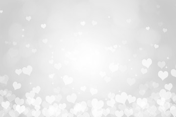 Heart shape bokeh Valentine day background, women's day love gradient