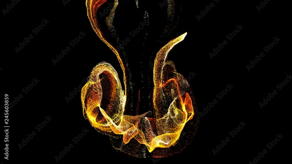 Aufkleber 4k background, animation of complex particles simulation advection with turbulence streams, twirl an