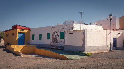 Street village of Ajuy in eastern Fuerteventura, with a tropical climate, Canary Islands, Spain