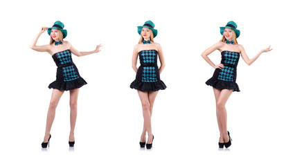 Young girl in saint patrick celebration concept