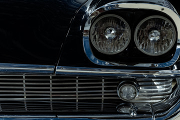 detail of a vintage luxury car