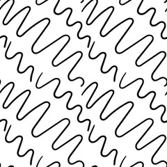 Abstract geometric seamless pattern with diagonal zigzag lines. Doodle background. Vector illustration.
