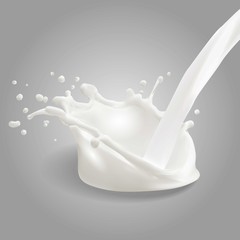 Milk splash. Vector illustration.