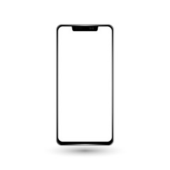 New frameless phone front black vector drawing eps10 format isolated on white background - vector