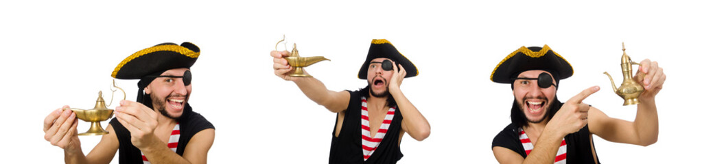 Man pirate isolated on the white background