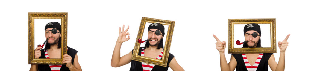 Fototapeta premium Man pirate isolated on the white background