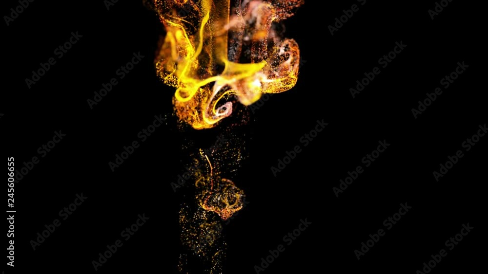 Aufkleber 4k background, animation of complex particles simulation advection with turbulence streams, twirl an