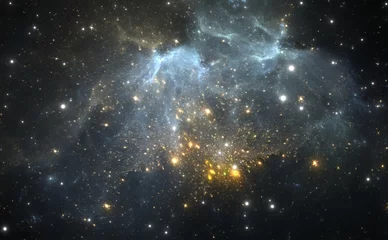 Leuchtender Weltraumnebel und Sterne im Weltraum © Peter Jurik
