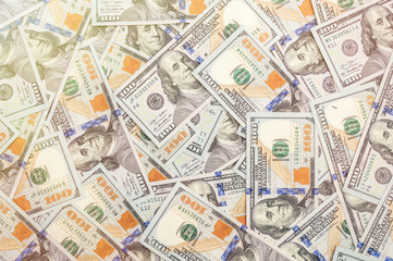Dollar bills as financial background. Toned image.