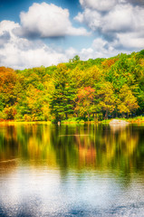 Fall foliage at Burr Pond State Park