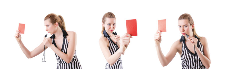 Woman judge isolated on the white